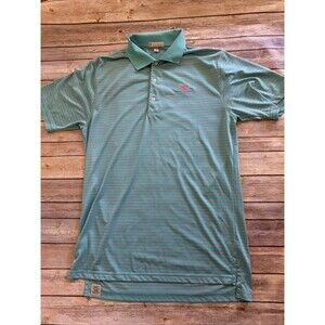 Peter Millar Polo Shirt Mens Large Teal Pink Striped Teal Summer Comfort Golf